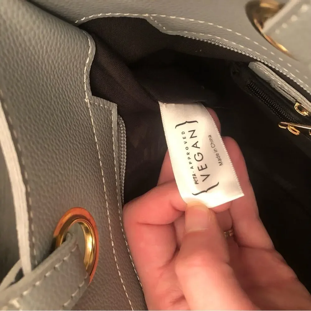 Mellow World Itzel Bag - Beautiful Dusty Blue Gray & Cream Two Tone Color Block - Picture 10 of 10